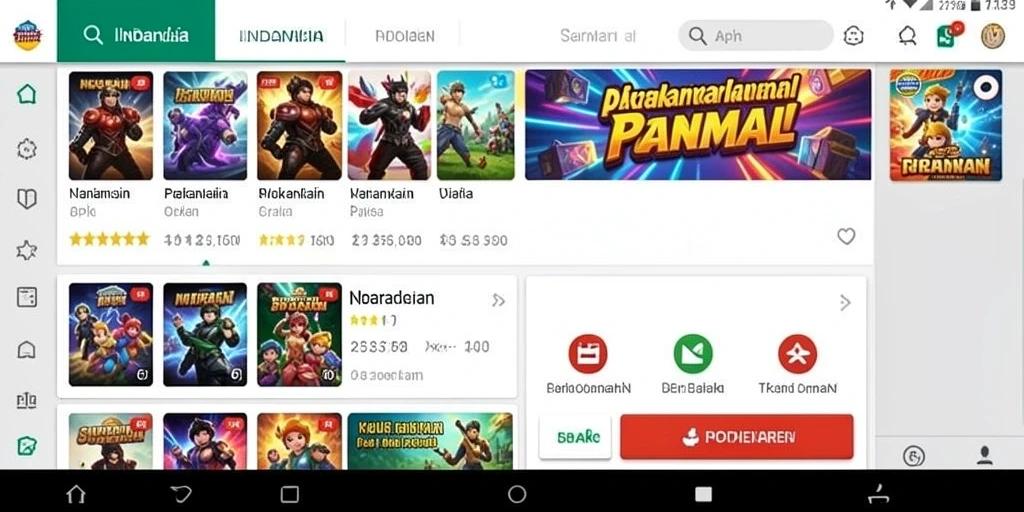 Screenshot pertama menunjukkan karakter utama dalam aksi melawan monster.